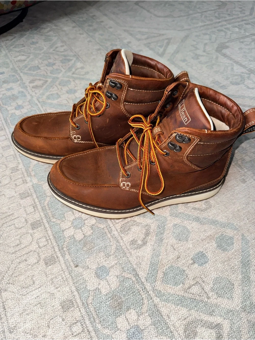 L.L. Bean Men’s Stonington Moc Toe Leather Boots Brown Size 9.5M